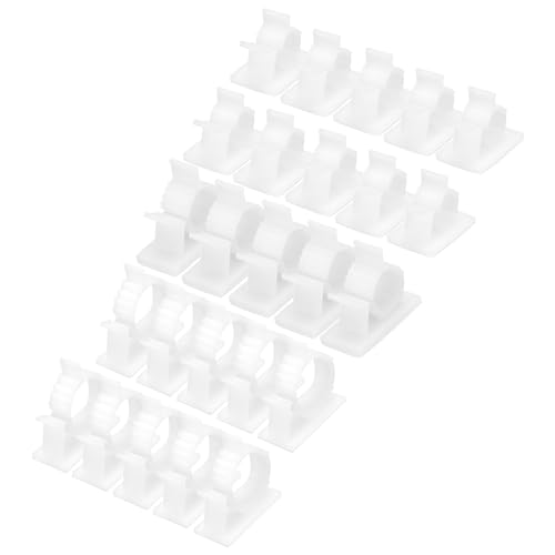 QUARKZMAN 50 Stück Kabelclips, 8-25mm Durchmesser Selbstklebende Nylon Kabelhalter, Verstellbare Kabelmanagement-Organizer-Klemme für PC Schreibtisch Büro, Weiß QUARKZMAN 50 Stück Kabelclips, 8-25mm Durchmesser Selbstklebende Nylon Kabelhalter, Verstellbare Kabelmanagement-Organizer-Klemme für PC Schreibtisch Büro, Weiß von QUARKZMAN