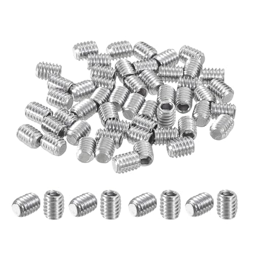 QUARKZMAN 50 Stück Sechskant-Innensechskantschraube, M2,5x3mm, 304 Edelstahl, Kopf-Innensechskantschrauben, flacher Punkt, Gewindestift für Türgriffe, Reparatur von Leuchten von QUARKZMAN