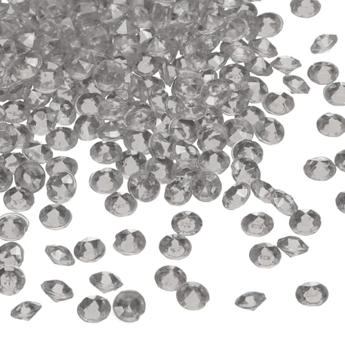 QUARKZMAN 5000 Stück Hochzeits-Tischkonfetti Fake Kristalle Acryl Diamanten Strass Vasenfüller Edelsteine für Basteln, Tischdekoration, Brautparty (Hellgrau, 4,5 mm) von QUARKZMAN