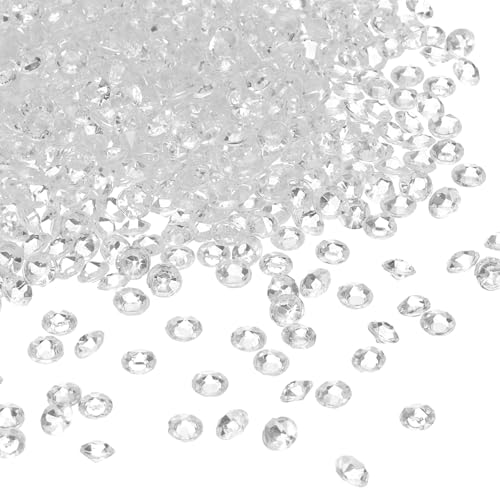 QUARKZMAN 5000 Stück Hochzeits-Tischkonfetti Fake-Kristalle Acryldiamanten Strasssteine Vasenfüller Edelsteine für Basteln, Party, Tischdekoration, Brautparty (Weiß, 4,5 mm) von QUARKZMAN