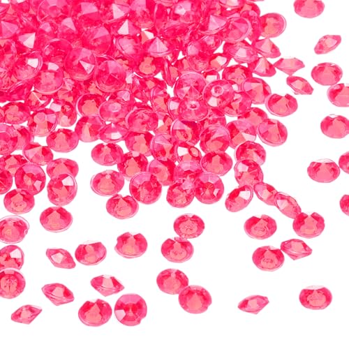 QUARKZMAN 5000 Stück Hochzeitstisch Konfetti Fake Kristalle Acryl Diamanten Strass Vasenfüller Edelsteine für Basteln, Tischdekoration, Brautparty (Dunkelrosa, 4,5 mm) von QUARKZMAN