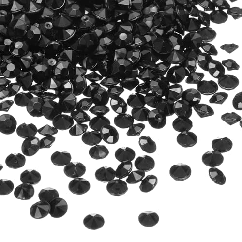 QUARKZMAN 5000 Stück Hochzeitstisch Konfetti Fake Kristalle Acryl Diamanten Strasssteine Vasenfüller Edelsteine für Basteln, Party, Tischdekoration, Brautparty (Schwarz, 4,5mm) von QUARKZMAN