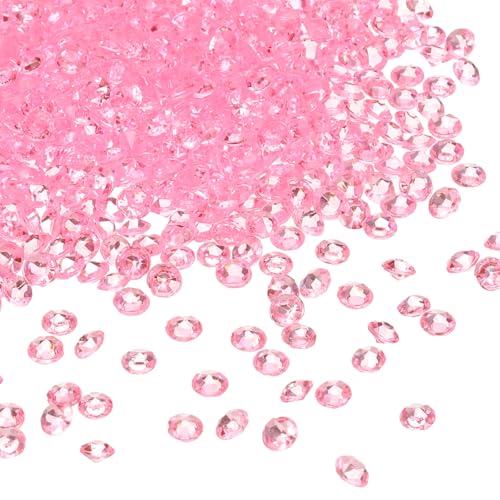QUARKZMAN 5000 Stück Hochzeitstisch Konfetti Fake Kristalle Acryl Diamanten Strasssteine Vasenfüller Edelsteine für Basteln, Tischdekoration, Brautparty (Hellrosa, 4,5 mm) von QUARKZMAN