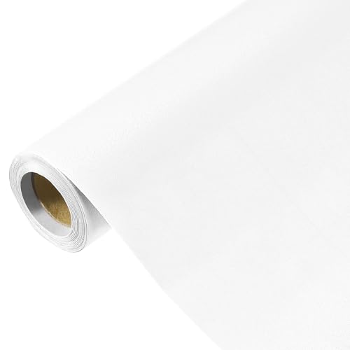 QUARKZMAN 500x40cm Selbstklebende Tapete Weiß Möbelaufkleber Kontaktpapier Einfarbig Vinyl Wandtapete Dekorativ Wasserdicht aus PVC für Küchenschrank Wandaufkleber Schublade Tisch Schrank von QUARKZMAN