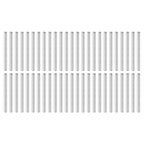 QUARKZMAN 50Stk 4mm x 50mm Dübelstifte, 304 Edelstahl Zylindrische Regalstützpflöcke Positionierstift Regalbefestigungselemente Für Bücherregal Schrank Möbelkomponente (GB119), Silber von QUARKZMAN