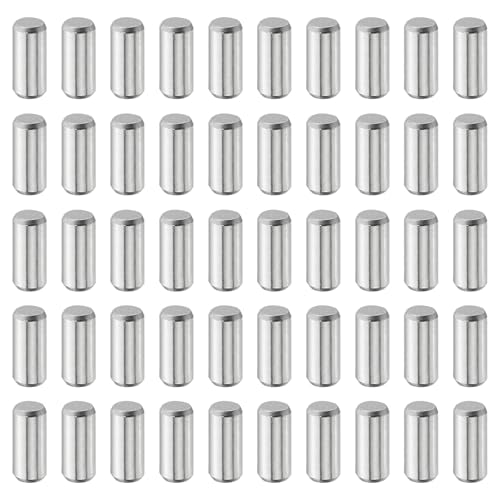 QUARKZMAN 50 Stück Zylinderstifte Rostfrei, 5mm x 12mm Dübelstifte Spannstift, 304 Edelstahl Metallstifte, Silberton Passstift Bolzen Metall für DIY, Möbel, Bastelprojekte von QUARKZMAN