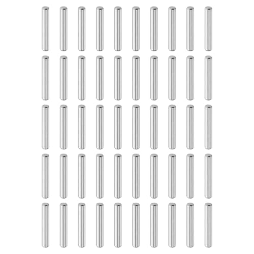 QUARKZMAN 50Stk 5mm x 32mm Dübelstifte, 304 Edelstahl Zylindrische Regalstützpflöcke Positionierstift Regalbefestigungselemente für Bücherregal Schrank Möbelkomponente (GB119), Silber von QUARKZMAN