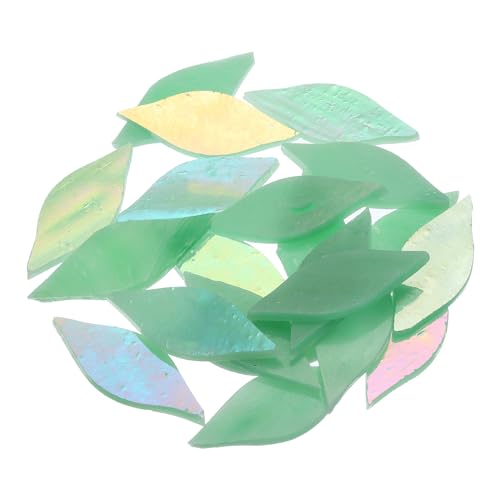 QUARKZMAN 50g Stained Glass Mosaikblatt 15mm x 38mm Grün AB Glasmosaikfliesen Großpackung für Bastelprojekte DIY Handarbeit von QUARKZMAN