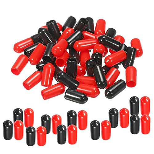 QUARKZMAN 50pcs Gummi Endkappen Abdeckung Sortiment 6mm Vinyl Schraubgewinde Schutz für Schraubschraube Schwarz Rot von QUARKZMAN