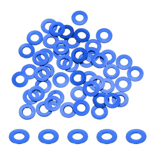 QUARKZMAN 50pcs M3 Flachdichtung Aluminium Unterlegscheibe, eloxierte Runde Senkkopf-Unterlegscheibe, Lochdurchmesser 3 mm/0,12 Zoll für Schrauben RC/FPV/PC/Drone Zubehör (Marineblau) von QUARKZMAN