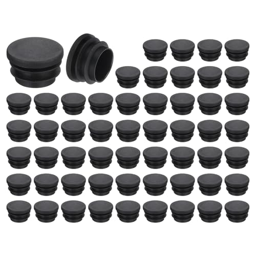 QUARKZMAN 56 Stück runde Rohrstopfen, Schwarze Lamellenstopfen, 30 mm OD (1,18 Zoll) Rohrabdeckung aus hochwertigem Kunststoff, Schutzkappen für Stuhl, Sofa, Tisch, Regal von QUARKZMAN