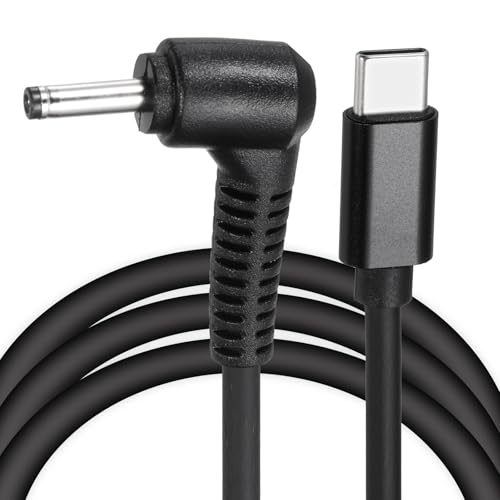 QUARKZMAN 5FT USB C zu DC PD Power Fast Charging Kabel, 3,5mm x 1,35mm 65W/12V DC Power Kabel, Typ C Eingang 3A Adapter Stecker Konverter Schreibtischlampe (Schwarz) von QUARKZMAN