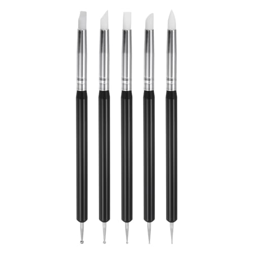 QUARKZMAN 5Stk Silikon Ton Modellier Werkzeug Doppelendig Gummi Spitze Metall Kugel Silikon Former Stifte Modellier Punktierung Werkzeug für Basteln Skulptur Töpfern Malen Schwarz QUARKZMAN 5Stk Silikon Ton Modellier Werkzeug Doppelendig Gummi Spitze Metall Kugel Silikon Former Stifte Modellier Punktierung Werkzeug für Basteln Skulptur Töpfern Malen Schwarz von QUARKZMAN