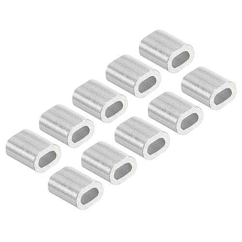 QUARKZMAN 5mm Aluminum Hülsen Klemmen x 100Stk Einzelnes Loch für 1mm Drahtseil und Kabel Linie [Silberton] von QUARKZMAN