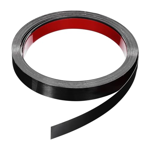 QUARKZMAN 6 M x 2 Cm Wandleiste Selbstklebend Edelstahl Gebürstetes Finish Metallleiste Leiste für Wand Decke Schrank Fliesen Kante Schwarz von QUARKZMAN