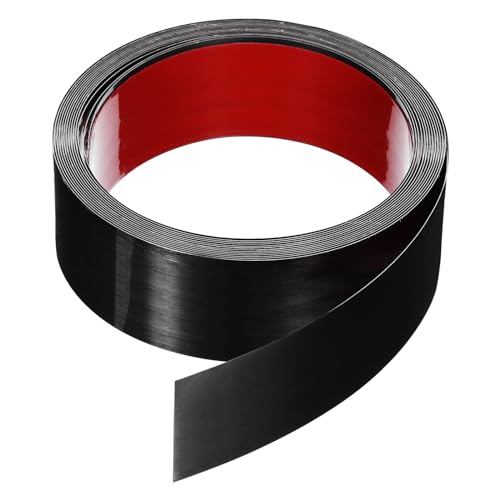 QUARKZMAN 6 M x 5 Cm Wandleiste Selbstklebend Edelstahl Gebürstetes Finish Metallleiste für Wand Decke Schrank Fliesen Kante Schwarz von QUARKZMAN