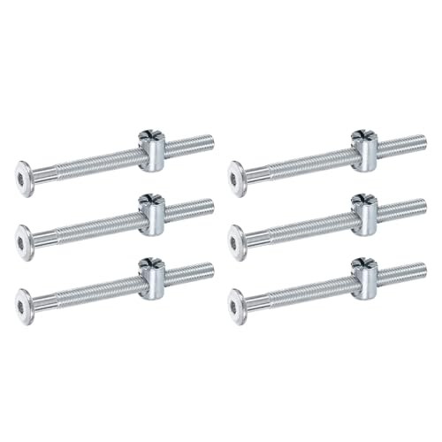 QUARKZMAN 6 Stück Bettgestellschrauben M6 x 70mm Innensechskantschrauben Fassungsmuttern Etagenbett Schrauben Möbelschrauben Mit Reiskopf Fassungsmutter Für Stühle Kinderbetten Silber QUARKZMAN 6 Stück Bettgestellschrauben M6 x 70mm Innensechskantschrauben Fassungsmuttern Etagenbett Schrauben Möbelschrauben Mit Reiskopf Fassungsmutter Für Stühle Kinderbetten Silber von QUARKZMAN