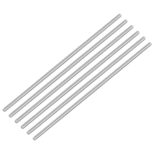 QUARKZMAN 6 Stück Gewindestangen, M4 x 170mm, 304 Edelstahl, Gewindestab mit metrischem Vollgewinde, M4-0,7 Gewindesteigung für Möbel- und Maschinenmontage von QUARKZMAN