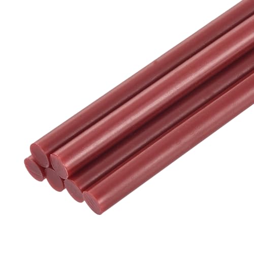 QUARKZMAN 6 Stück Heißklebestifte 7mm x 100mm Mini Heißklebesticks Heißklebepistole Heißkleber Klebestifte Heißklebestäbchen für Reparieren Kunst Dekorieren DIY Handwerk Weinrot von QUARKZMAN