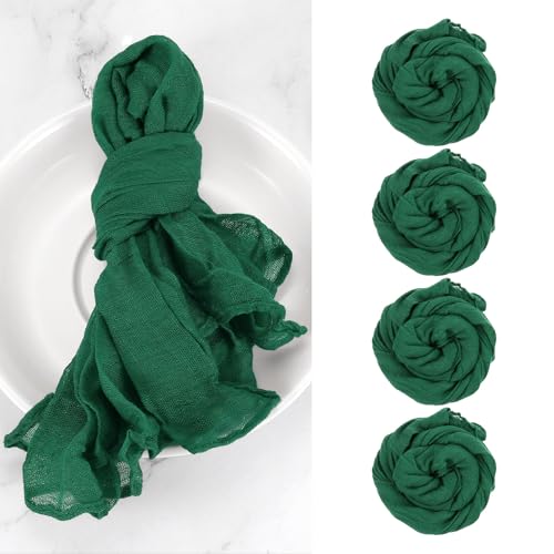 QUARKZMAN 6 Stück Käsetuch-Servietten 20x20 Zoll Dunkelgrüne Rustikale Abendessen-Tischservietten Dekorative Servietten für Hochzeitsfeier Tischdeko Brautdusche von QUARKZMAN