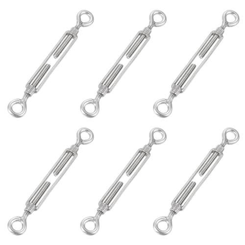 QUARKZMAN 6 Stück M8 Augen- und Augen-Turnbuckles Drahtseilspanner, 304 Edelstahl Turnbuckle Verstellbarer Kabelspanner für Sonnensegel, Wäscheleine von QUARKZMAN