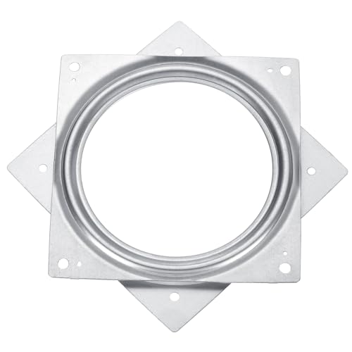 QUARKZMAN 6-Zoll-Barhocker-Drehgelenk, 360° drehbarer Lazy Susan-Drehteller, quadratische Kugellager-Sitz-Drehfuß-Montageplatte für Liegestuhl oder Tisch, Silber (155 x 8 mm) von QUARKZMAN