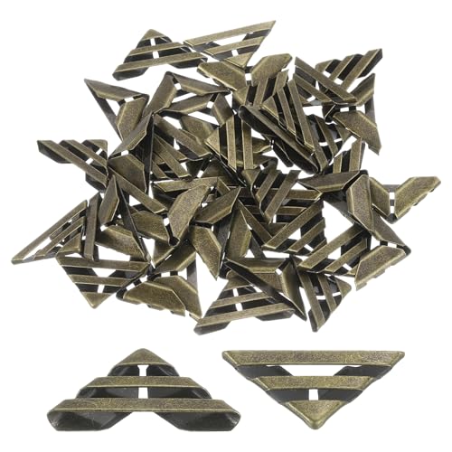 QUARKZMAN 60 Stück 17mm Metall Buchecken-Schutz, Eckschutz für Notizbücher, Scrapbooks, Alben, Notizbücher, Bronze von QUARKZMAN