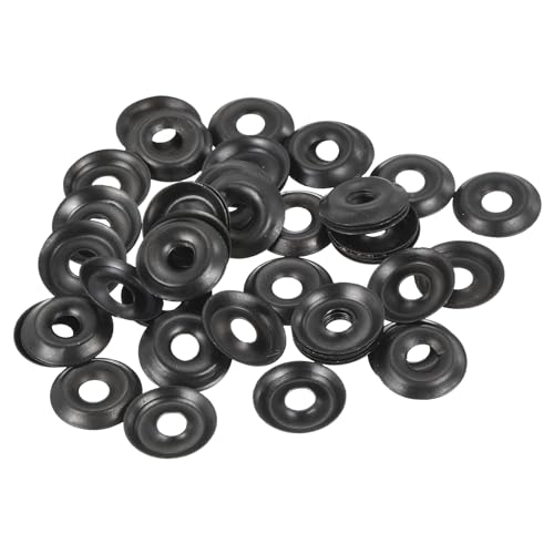 QUARKZMAN 60 Stück Becher-Unterlegscheibe Senkkopf, Eisen Schwarz Senkkopf-Unterlegscheiben Senkscheiben für M4 Schrauben (M4 ID x 14mm OD x 2mm Dicke). von QUARKZMAN