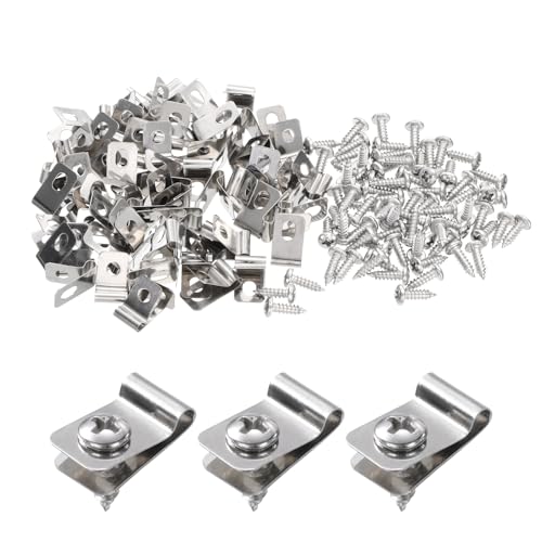 QUARKZMAN 60 Stück Drahtzaun Clips 3 mmEdelstahl Zaun Drahtklemmen Landwirtschaftliche Zaunmontage Clips mit 60 Stück Schrauben zur Befestigung von 12-16 Gauge Drähten von QUARKZMAN
