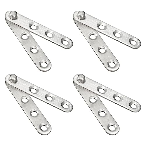 QUARKZMAN 60 x 11 x 9.6mm Türscharnier x 4 Set 360° Drehgelenk Scharnier für Trennwand Tür und Schrank [Silber Ton] von QUARKZMAN