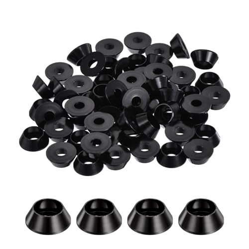 QUARKZMAN 60er Set M5 Konusbecher-Unterlegscheiben, eloxierte Aluminium-Dichtungen Kegel Senkkopf-Unterlegscheiben für Schraube RC/FPV/PC/Drone/Mechanische Zubehör-Modellteile (Schwarz) von QUARKZMAN