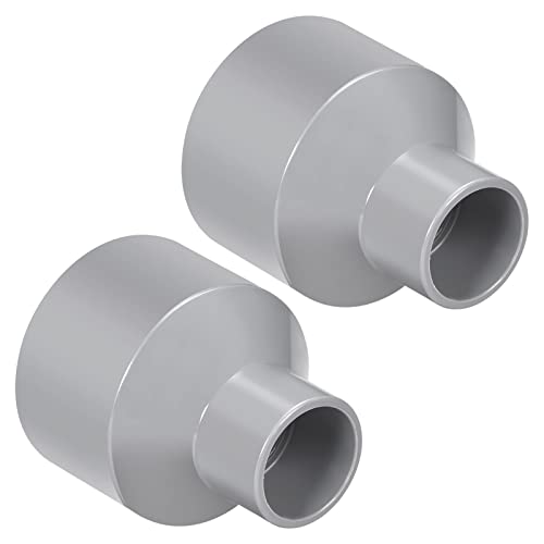 QUARKZMAN 63mm x 32mm PVC Reduzierung Kopplung x 2 Stk. DWV Kupplungsverbinder für Rohrverschraubungen für Gebäude Bewässerungsinstallation Grau von QUARKZMAN