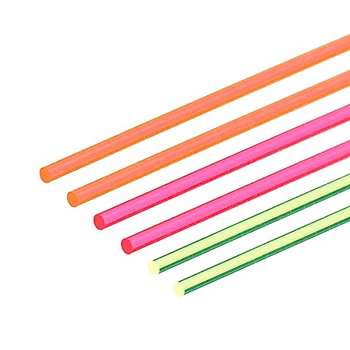 QUARKZMAN 6Stk Ersatz Faser Optische Visierstäbe 0.75mmx15cm PMMA für Bögen Visiere Basteln Kunst Fluoreszenz Rot Grün Orange von QUARKZMAN
