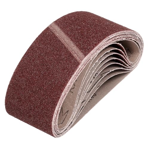 QUARKZMAN 76mm x 533mm Schleifbänder, 10 Stück 40 Körnungen Aluminiumoxid Schleifband für Holzbearbeitung, Metallpolitur, Messerschärfer von QUARKZMAN