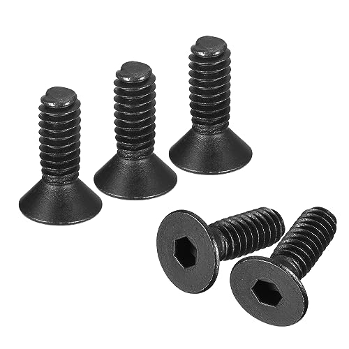 QUARKZMAN #8-32x1/2" Flachkopf Steckdose Kappe Schrauben 10.9 Grad Karbonstahl Sechskant Steckdose Senkkopf Flachkopf Schraube Bolzen Schrauben Verschlüsse Volles Gewinde Schwarz Oxide 20Stk von QUARKZMAN