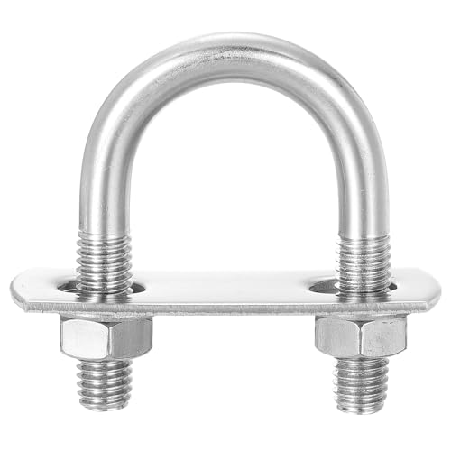 QUARKZMAN 8 Set U Schrauben M8 x 22mm ID x 49mm Länge Runde U Bügelschraube Edelstahl 304 Klammer Schellen U-Bolzen mit Gewinde Muttern Rahmenplatte Unterlegscheibe für Rohr Befestigung von QUARKZMAN