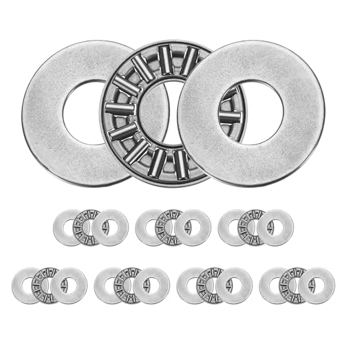 QUARKZMAN 8 Stück AXK1024+2AS Nadellager-Axialdrucklager mit Lagerscheiben, 10 mm x 24 mm x 4 mm Nadelrollenlager für Rasenmäher-LKW-Servolenkung von QUARKZMAN