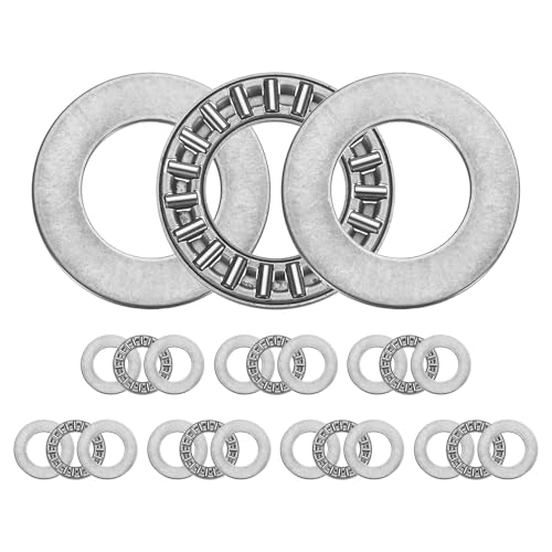 QUARKZMAN 8 Stück AXK1730+2AS Nadellager-Axialdrucklager mit Lagerscheiben, 17 mm x 30 mm x 4 mm Nadelrollenlager für Rasenmäher-LKW-Servolenkung von QUARKZMAN