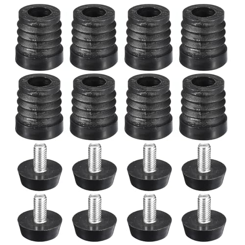 QUARKZMAN 8 Stück Einsätze für runde Rohre mit Nivellierfüßen, für 19mm/0,75" Außendurchmesser, M6 Gewinde, Schwarze Kunststoffmöbel-Stuhlbein-Stecker-Endkappen-Einsätze QUARKZMAN 8 Stück Einsätze für runde Rohre mit Nivellierfüßen, für 19mm/0,75" Außendurchmesser, M6 Gewinde, Schwarze Kunststoffmöbel-Stuhlbein-Stecker-Endkappen-Einsätze von QUARKZMAN