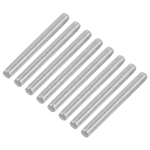 QUARKZMAN 8 Stück Gewindestangen, M5 x 50mm, 304 Edelstahl, Gewindestab mit metrischem Vollgewinde, M5-0,8 Gewindestift für Möbel- und Maschinenmontage von QUARKZMAN