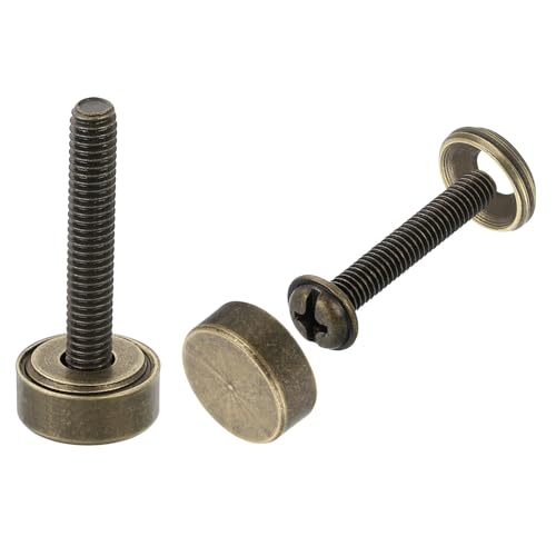 QUARKZMAN 8 Stück Messing Dekorative Schrauben mit Kappen, 12 mm Spiegelschrauben Kappe Abdeckung Nägel Befestigungselemente für dekorative Spiegel Möbel, Bronze Farbe von QUARKZMAN