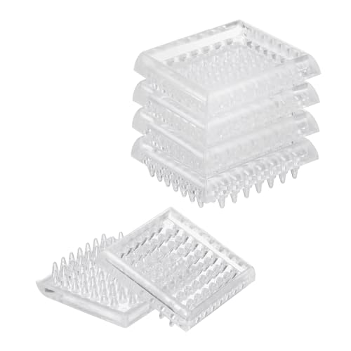 QUARKZMAN 8 Stück Teppichschoner mit Spikes, 2,19" Quadratische Möbelgleiter, Möbelteppichschoner für Möbelfüße Tisch Stuhl Sofa von QUARKZMAN