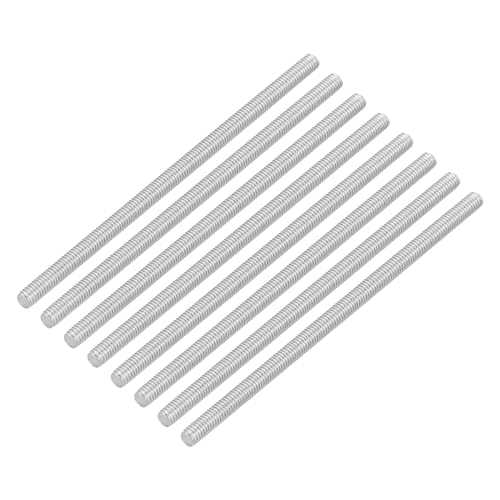QUARKZMAN 8 Stück Gewindestangen, M3 x 65mm, 304 Edelstahl, Gewindestab mit metrischem Vollgewinde, M3-0,5 Gewindesteigung für Möbel- und Maschinenmontage von QUARKZMAN