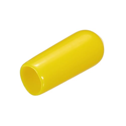 QUARKZMAN 80 Stück Gummi Endkappen 5 mm ID Runde Gummikappen Abdeckung Schraubengewinde Schutzkappen Rundrohr Endkappen Bolzenkappen Gewindeschutz für Schrauben Aufhänger Haken, Gelb von QUARKZMAN