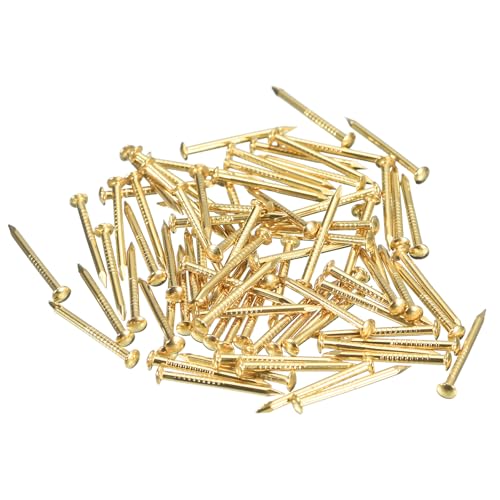 QUARKZMAN 80 Stück Messingnägel 1,2mmx15mm(DxL) Winzige Messing Nägel Hardware Nägel Kleine Nägel für Holz DIY Dekorative Boxen Haushaltszubehör, Messing Ton von QUARKZMAN