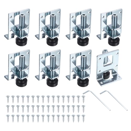 QUARKZMAN 8Pack Verstellbare Möbel Nivellierfüße 2.17" Schwere Möbel Nivellierer Metall Montagehalterungen Für Werkbank Schrank Kleiderschrank Silber QUARKZMAN 8Pack Verstellbare Möbel Nivellierfüße 2.17" Schwere Möbel Nivellierer Metall Montagehalterungen Für Werkbank Schrank Kleiderschrank Silber von QUARKZMAN