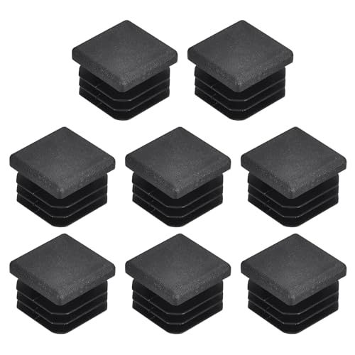 QUARKZMAN 8Stk 20mmx20mm(0.79") Plastik Schlauchstopfen Viereckig Pfosten Endkappen für Handlauf Treppe Spindel Geländer Rohr Schwarz von QUARKZMAN