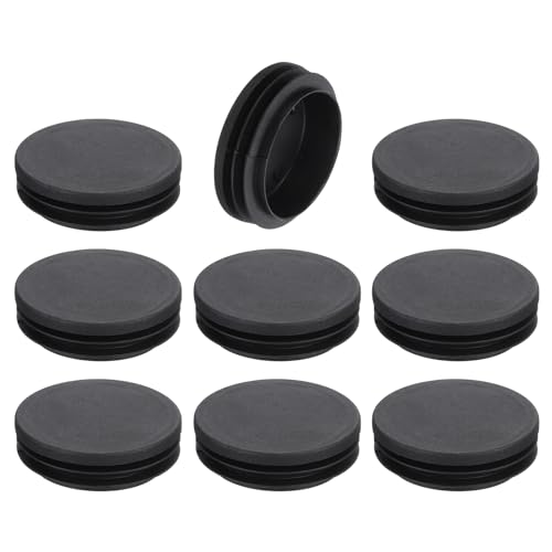 QUARKZMAN 9 Stück runde Rohrstopfen, Schwarze Lamellenstopfen, 58 mm OD (2,28 Zoll) Rohrabdeckung aus hochwertigem Kunststoff, Schutzkappen für Stuhl, Sofa, Tisch, Regal von QUARKZMAN