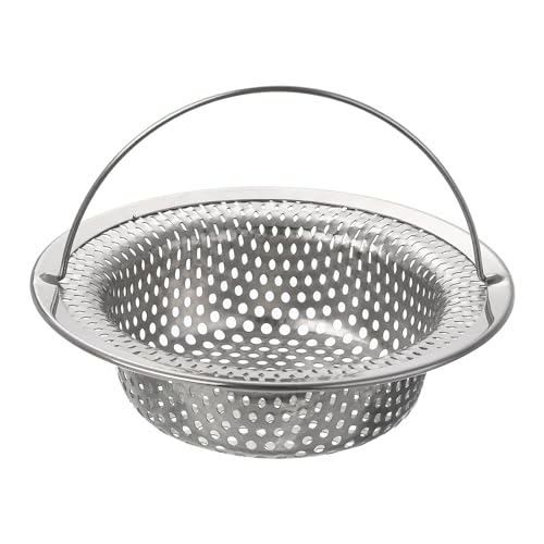 QUARKZMAN Abfluss für Küchenspüle, Edelstahl-Spülbeckensieb mit Griff, 10,9 cm Außendurchmesser x 7,9 cm Innendurchmesser x 3 cm Tiefe für die meisten Küchenspülbecken, silberfarben von QUARKZMAN
