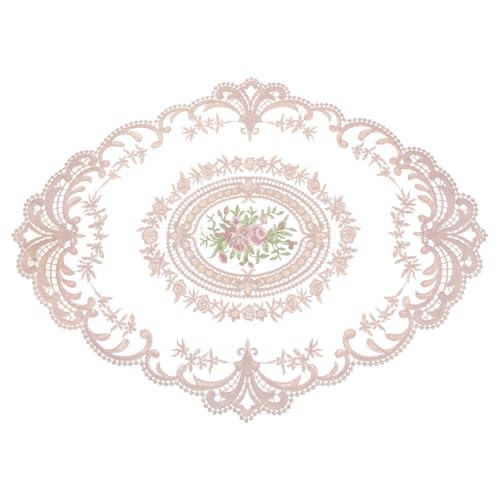 QUARKZMAN Alte Spitze Platzdeckchen 16x22-Zoll Oval Bestickte Tischsets Französische Häkeldeckchen Untersetzer Tassenmatte für Zuhause Hochzeit, Altrosa QUARKZMAN Alte Spitze Platzdeckchen 16x22-Zoll Oval Bestickte Tischsets Französische Häkeldeckchen Untersetzer Tassenmatte für Zuhause Hochzeit, Altrosa von QUARKZMAN
